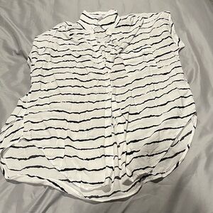 White Birch Black and White Striped Button Down Shirt